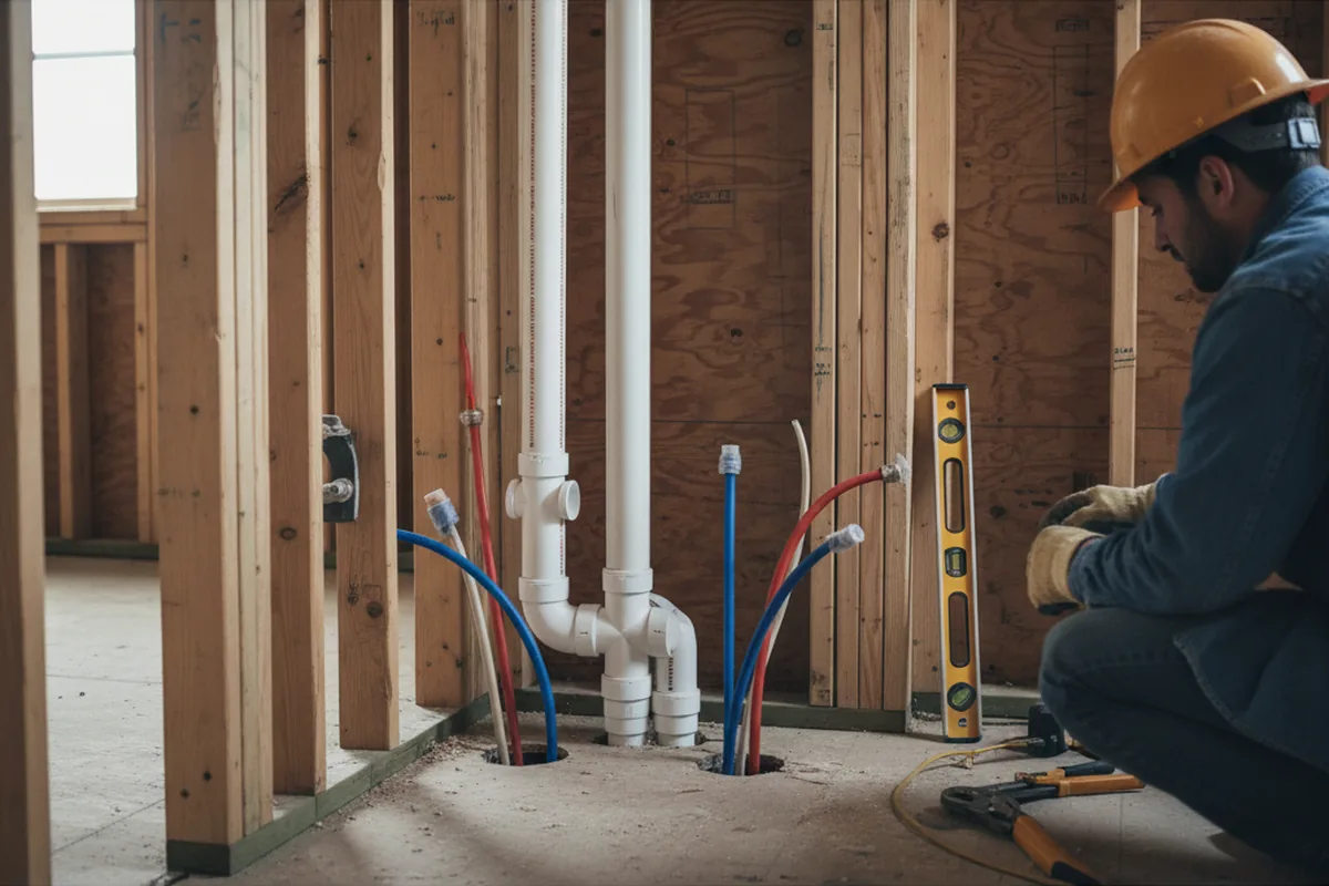 Drain and supply rough-in during Garbage Disposal Repair in Lake Helen